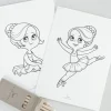 Børn Dansebutikken Andet Til Ballet|Balletting Børn-9 stk ballettegninger A5 inkl. 6 stk farveblyanter