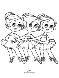 Børn Dansebutikken Andet Til Ballet|Balletting Børn-9 stk ballettegninger A5 inkl. 6 stk farveblyanter