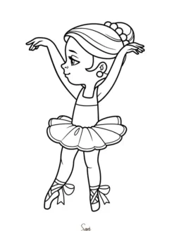Børn Dansebutikken Andet Til Ballet|Balletting Børn-9 stk ballettegninger A5 inkl. 6 stk farveblyanter