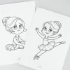 Børn Dansebutikken Andet Til Ballet|Balletting Børn-A5 balletkort til at farvelægge - 9 stk i en pakke