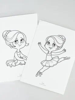 Børn Dansebutikken Andet Til Ballet|Balletting Børn-A5 balletkort til at farvelægge - 9 stk i en pakke