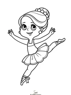 Børn Dansebutikken Andet Til Ballet|Balletting Børn-A5 balletkort til at farvelægge - 9 stk i en pakke