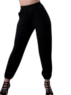 Dame Dansebutikken Danseunderdele Damer-Afslappede sorte bukser af bambus - Danceeverywear