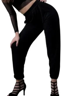 Dame Dansebutikken Danseunderdele Damer-Afslappede sorte bukser af bambus - Danceeverywear