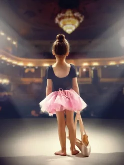 Dansebutikken Andet Til Ballet-Balletplakat med ballerina på scene