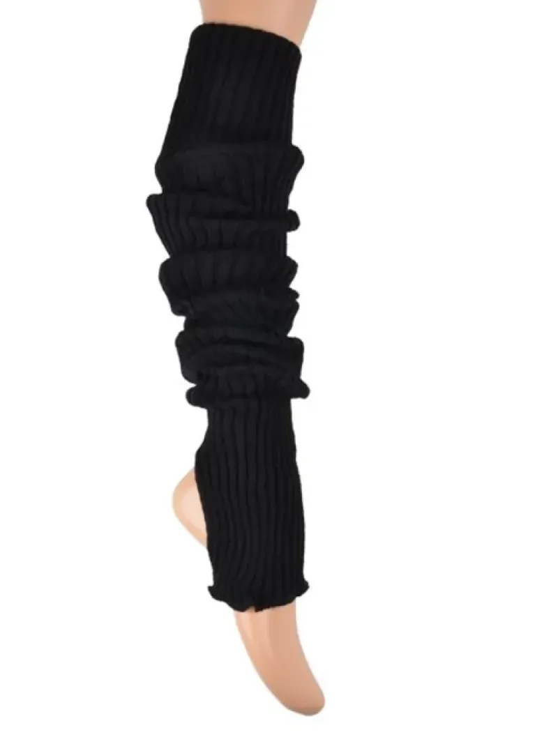 Dansebutikken Benvarmere Til Yoga|Benvarmere Til Ballet-Benvarmere rib strik sort 85 cm Seré