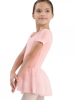 Børn Dansebutikken Gymnastikkjole Piger|Balletkjole Piger-Bloch rosa dragt m.chiffon skørt til piger