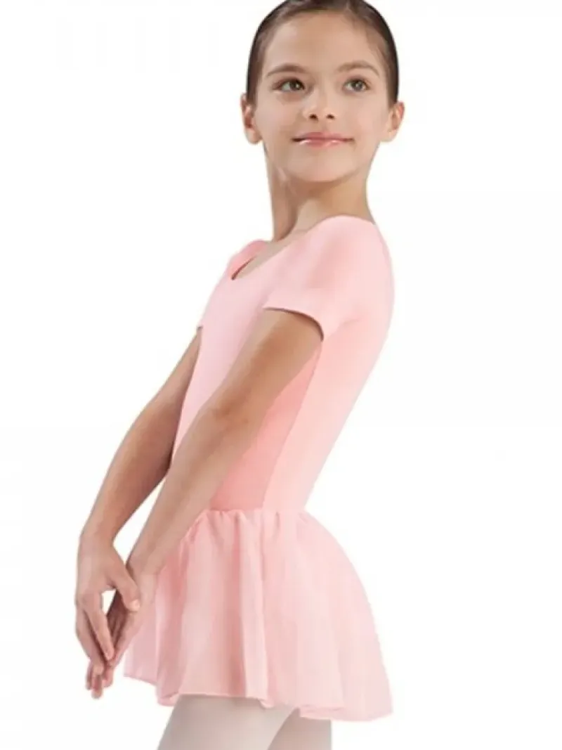 Børn Dansebutikken Gymnastikkjole Piger|Balletkjole Piger-Bloch rosa dragt m.chiffon skørt til piger