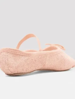 Dansebutikken Balletsko Bløde-Bloch rosa skind balletsko med glimmer