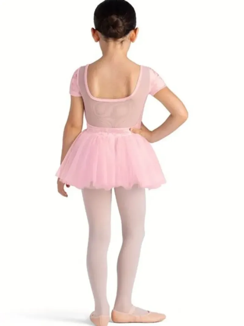 Børn Dansebutikken Balletkjole Piger-Bloch rosa tutu med korte ærmer og velour