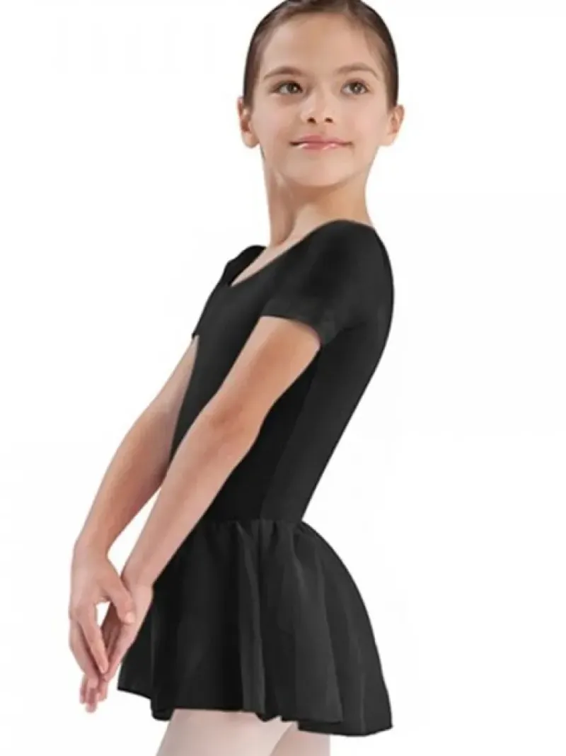 Børn Dansebutikken Gymnastikkjole Piger|Balletkjole Piger-Bloch sort dragt m.chiffon skørt til piger
