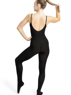 Dame Dansebutikken Gymnastik Undertøj Damer|Heldragter Damer-Capezio helunderdragt med hul i foden - SORT