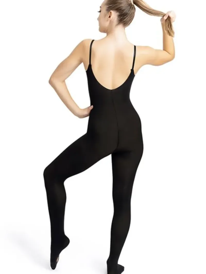 Dame Dansebutikken Gymnastik Undertøj Damer|Heldragter Damer-Capezio helunderdragt med hul i foden - SORT