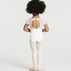 Børn Dansebutikken Dragter Piger|Balletdragter Børn-Capezio hvid dragt med puf ærmer til piger