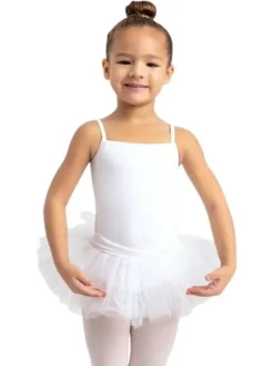 Børn Dansebutikken Balletkjole Piger-Capezio hvid dragt og tutu skørt i et