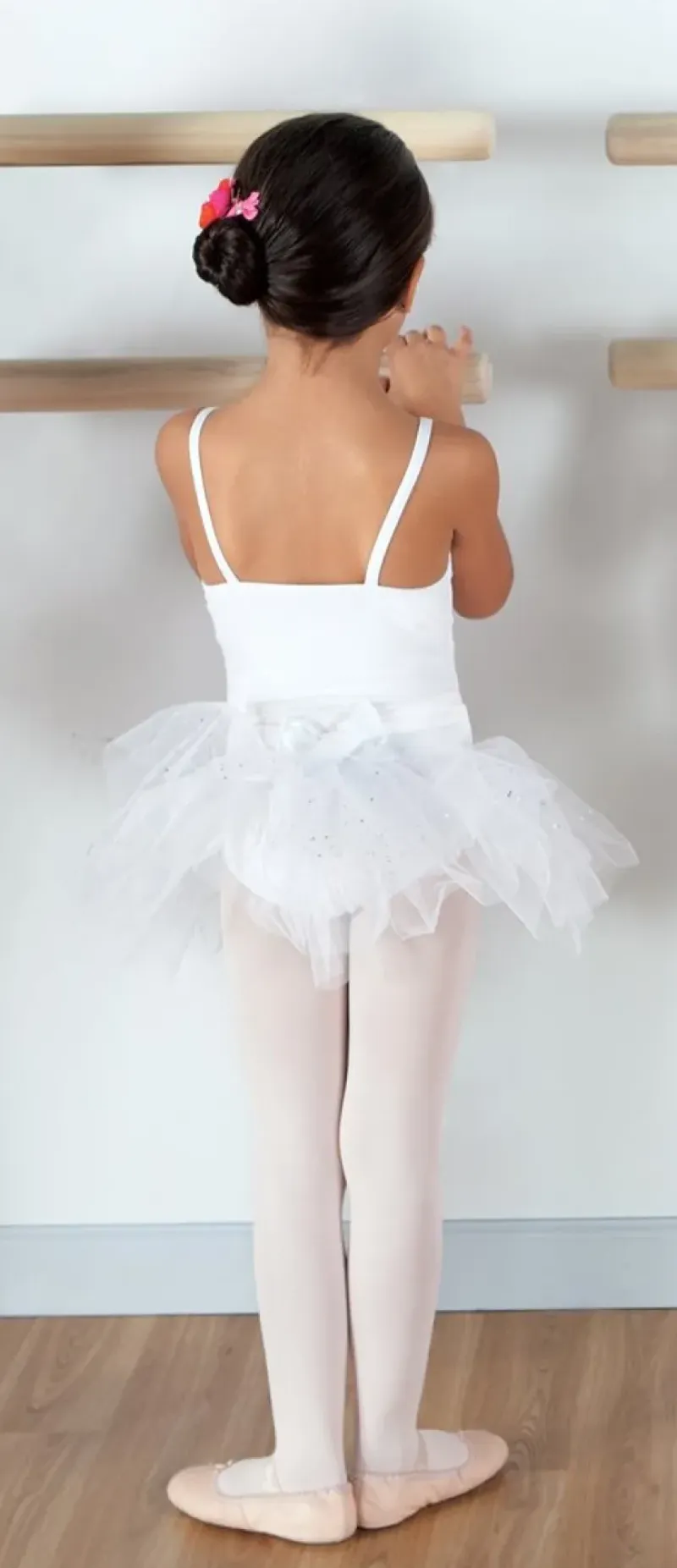 Børn Dansebutikken Balletkjole Piger-Capezio hvid dragt og tutu skørt i et