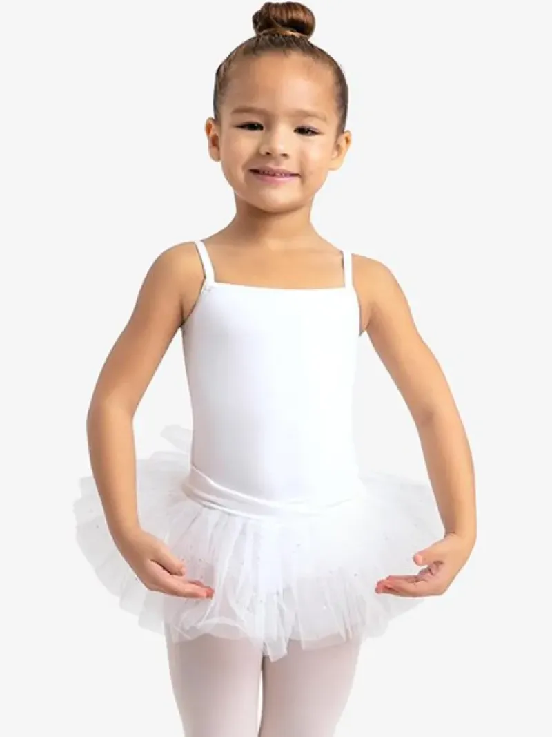 Børn Dansebutikken Balletkjole Piger-Capezio hvid dragt og tutu skørt i et