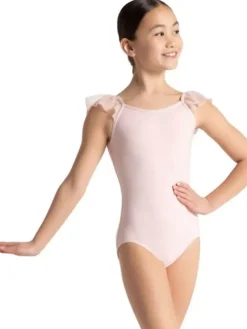 Børn Dansebutikken Dragter Piger|Balletdragter Børn-Capezio lyserød dragt med flæse ærmer til piger