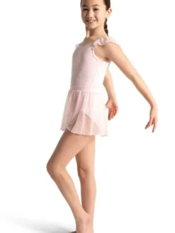 Børn Dansebutikken Dragter Piger|Balletdragter Børn-Capezio lyserød dragt med flæse ærmer til piger