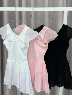 Børn Dansebutikken Gymnastikkjole Piger|Balletkjole Piger-Capezio rosa dragt m.chiffon skørt til piger