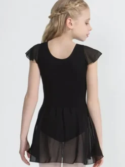 Børn Dansebutikken Gymnastikkjole Piger|Balletkjole Piger-Capezio sort dragt m.flot skørt til piger