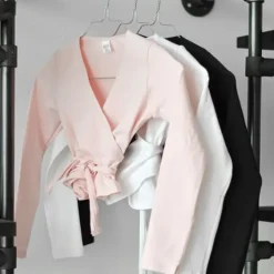Børn Dansebutikken Ballet Toppe Børn-Cross-over rosa overdel til piger Bloch