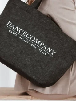 Dansebutikken Tasker Til Yoga|Dansetasker-Dancecompany koksgrå filt net med tryk