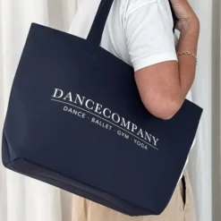 Dansebutikken Tasker Til Yoga|Dansetasker-Dancecompany navy filt net med tryk