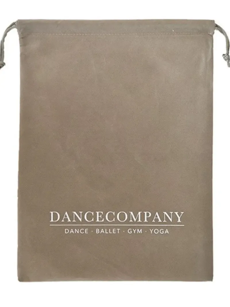 Dansebutikken Dansetasker|Dansesko Tilbehør-Dancecompany sandfarvet skopose med logo
