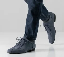 Dansebutikken Tangosko Herrer|Salsasko Herrer-Dansesko flot blå ruskind Werner Kern