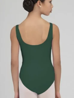 Børn Dansebutikken Balletdragter Børn-Dragt med tank stropper og rynk i mørk grøn fra Wear Moi til piger