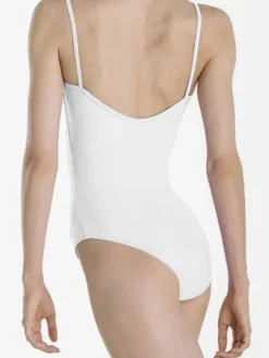 Dame Dansebutikken Balletdragter Damer-Dragt med tynde stropper og rynk i hvid fra Wear Moi