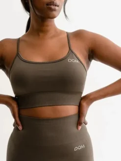 Dame Dansebutikken Yogatoppe|Overdele Damer-Drop of mindfulness seamless sports top olivengrøn