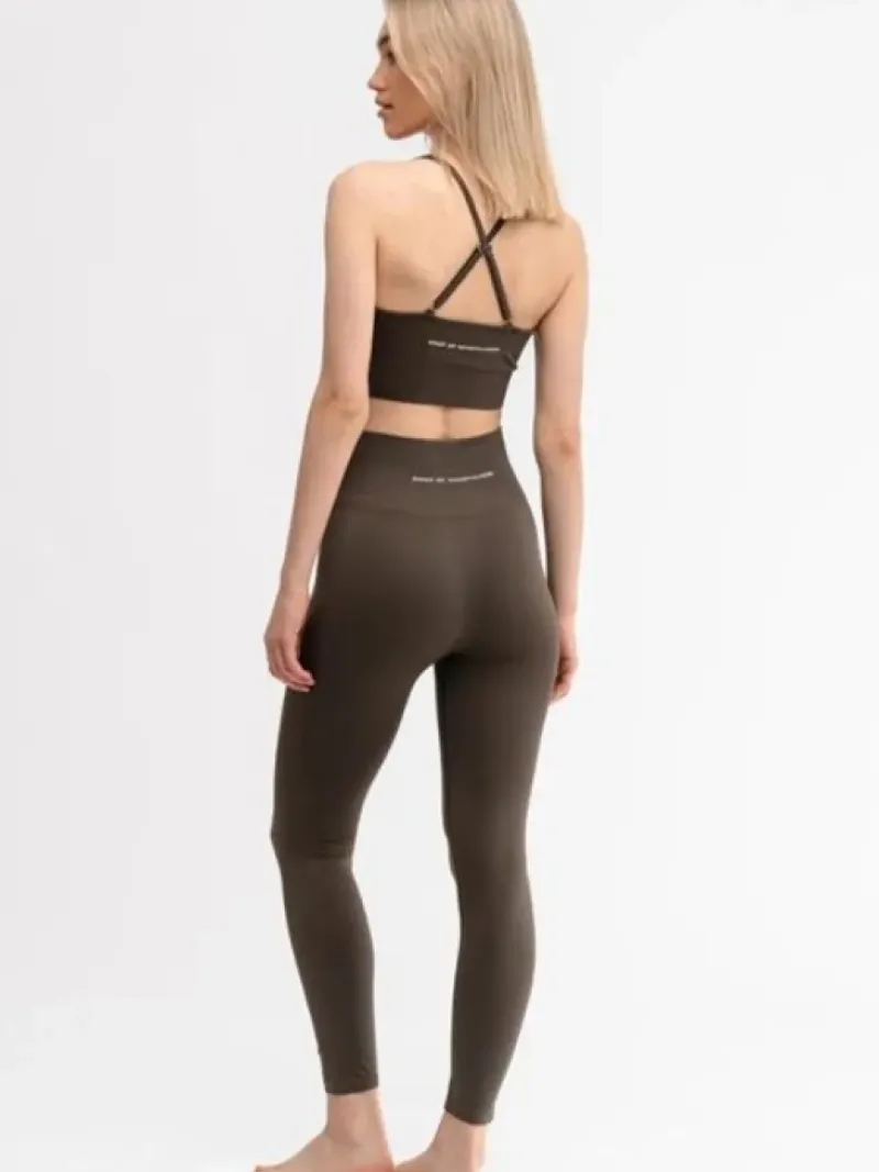 Dame Dansebutikken Yogatoppe|Overdele Damer-Drop of mindfulness seamless sports top olivengrøn
