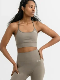 Dame Dansebutikken Yogatoppe|Overdele Damer-Drop of mindfulness seamless sports top salvie grøn