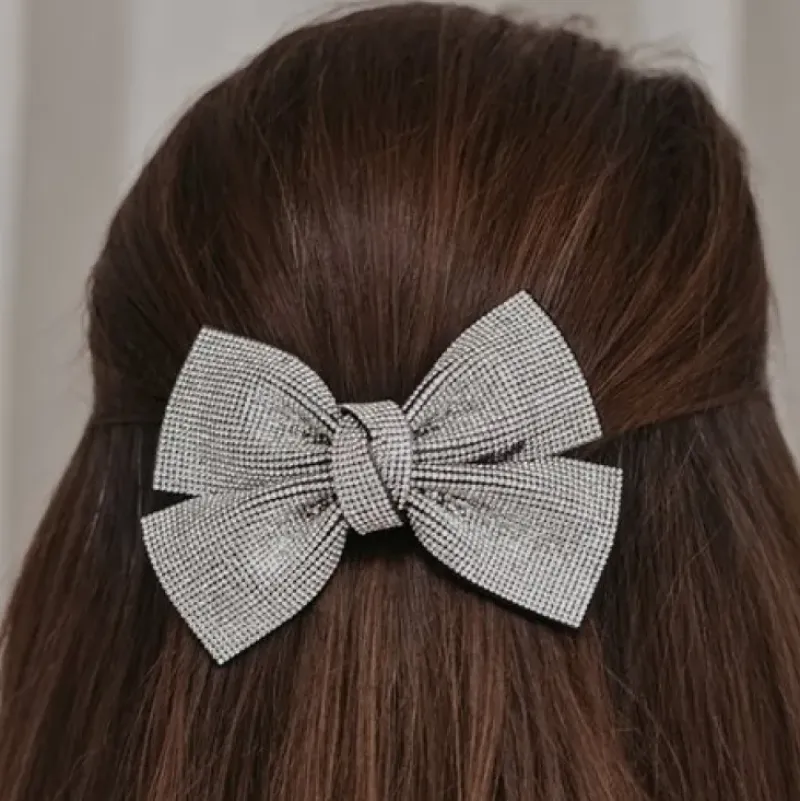 Dansebutikken Hår Accessories-Flot hårsløjfe med sølv sten