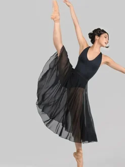 Dame Dansebutikken Ballet Underdele Damer-Flot sort langt balletskørt fra BalletRosa