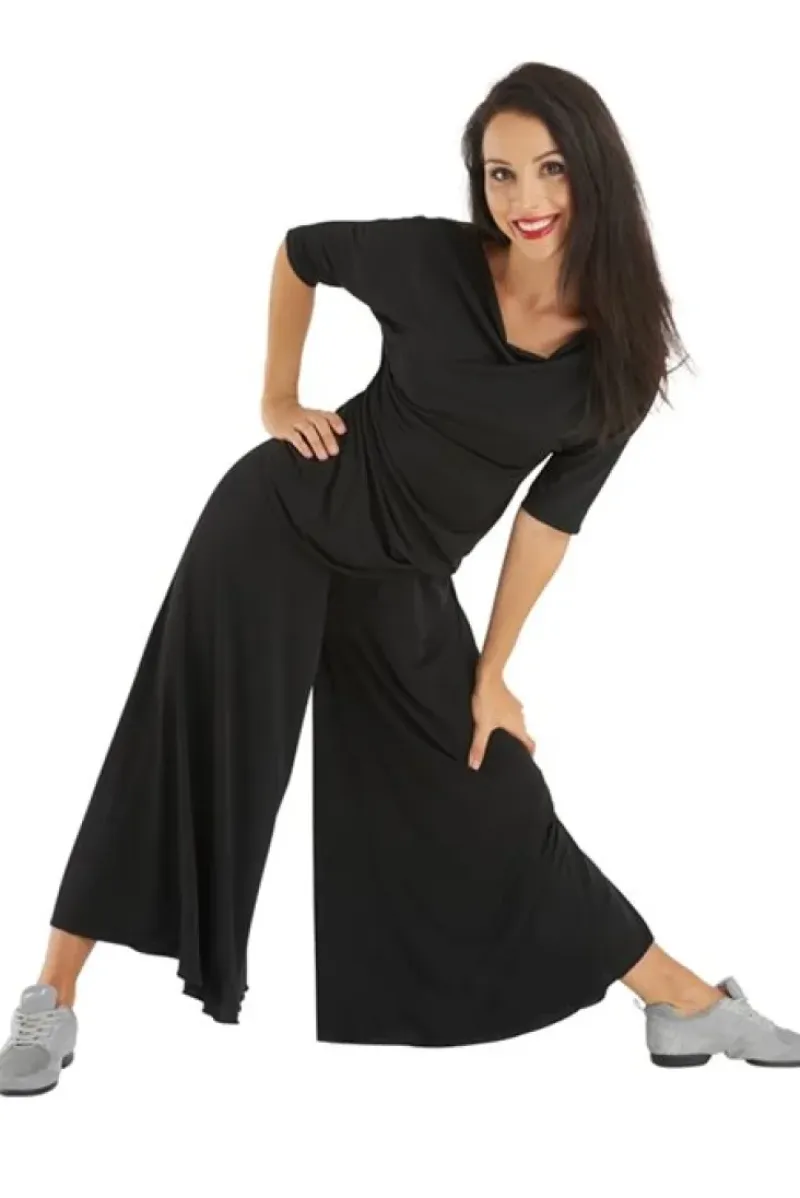 Dame Dansebutikken Danseunderdele Damer-Flotte sorte bukser m.vidde - Ready4dance