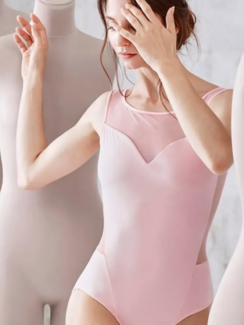 Dame Dansebutikken Balletdragter Damer-Grishko rosa balletdragt med mesh og flot ryg