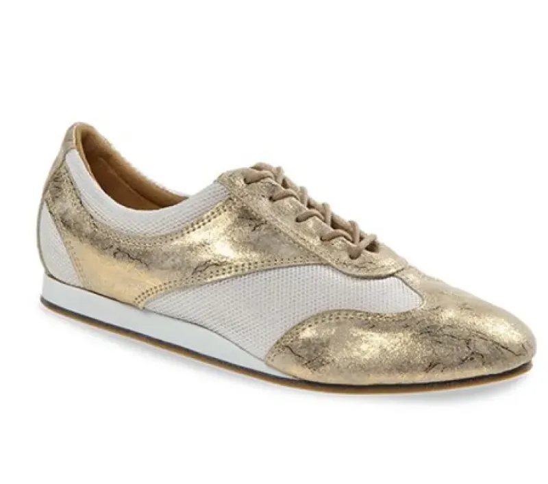 Dame Dansebutikken Swingsko Damer|Linedance Sko Damer-Guld dansesneakers vario pro med fuld sål