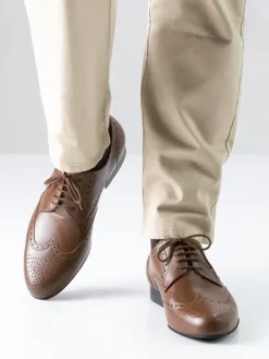 Dansebutikken Tangosko Herrer|Salsasko Herrer-Herre dansesko cognac farvet skind Werner Kern