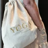 Dansebutikken Tasker Til Yoga-Hør rygsæk/mulepose med guld YOGA skrift