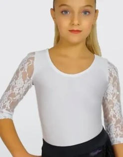 Dansebutikken Dansetøj Pige-Hvid body til dans til piger - Ready4dance