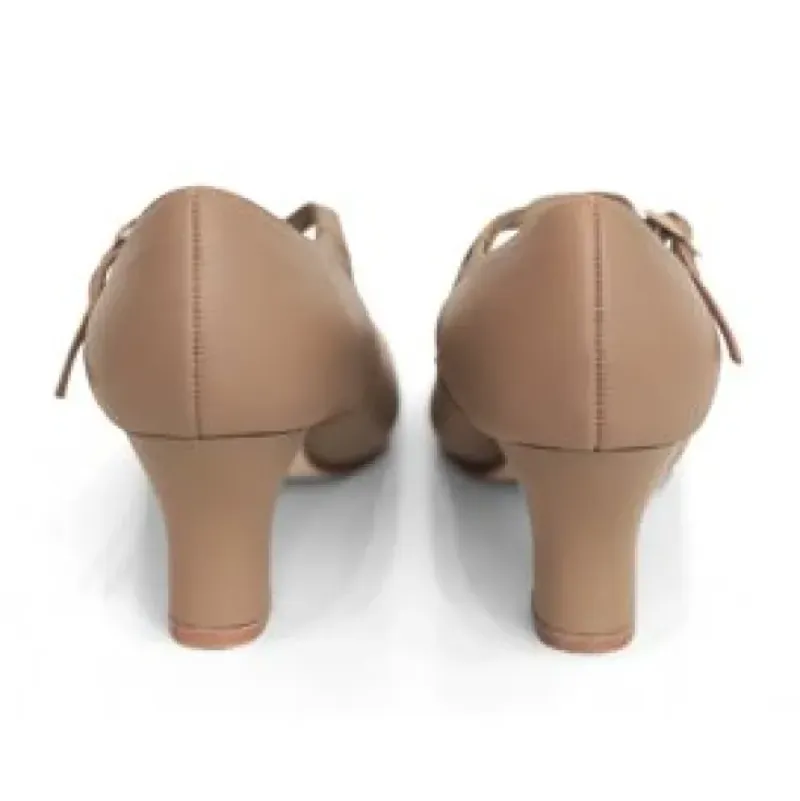 Dame Dansebutikken Andre Sko Ballet/moderne Dans|Karatersko-Karakter dansesko i beige blødt skind