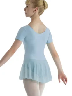 Dame Dansebutikken Dragter Damer|Balletkjole Piger-Lyseblå dragt med påsyet chiffon skørt Ballet Rosa