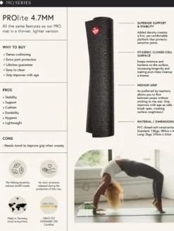 Dansebutikken Måtter Til Yoga-Manduka mørk grå PROlite måtte til yoga