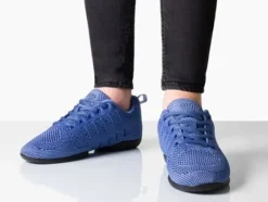 Dame Dansebutikken Salsasko Damer|Swingsko Damer-Mellem blå dansesneaker i åndbar strik til damer - Suny