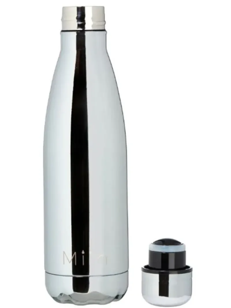 Dansebutikken Andet Til Yoga|Andet Til Gymnastik-Miin drikkeflaske 500ml - blank sølv look