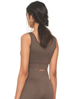 Dansebutikken Pilates Overdele|Yogatoppe-Moonchild crop top i brun
