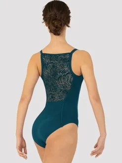 Dame Dansebutikken Dragter Damer|Balletdragter Damer-Mørk turkis dragt med smuk ryg Bloch